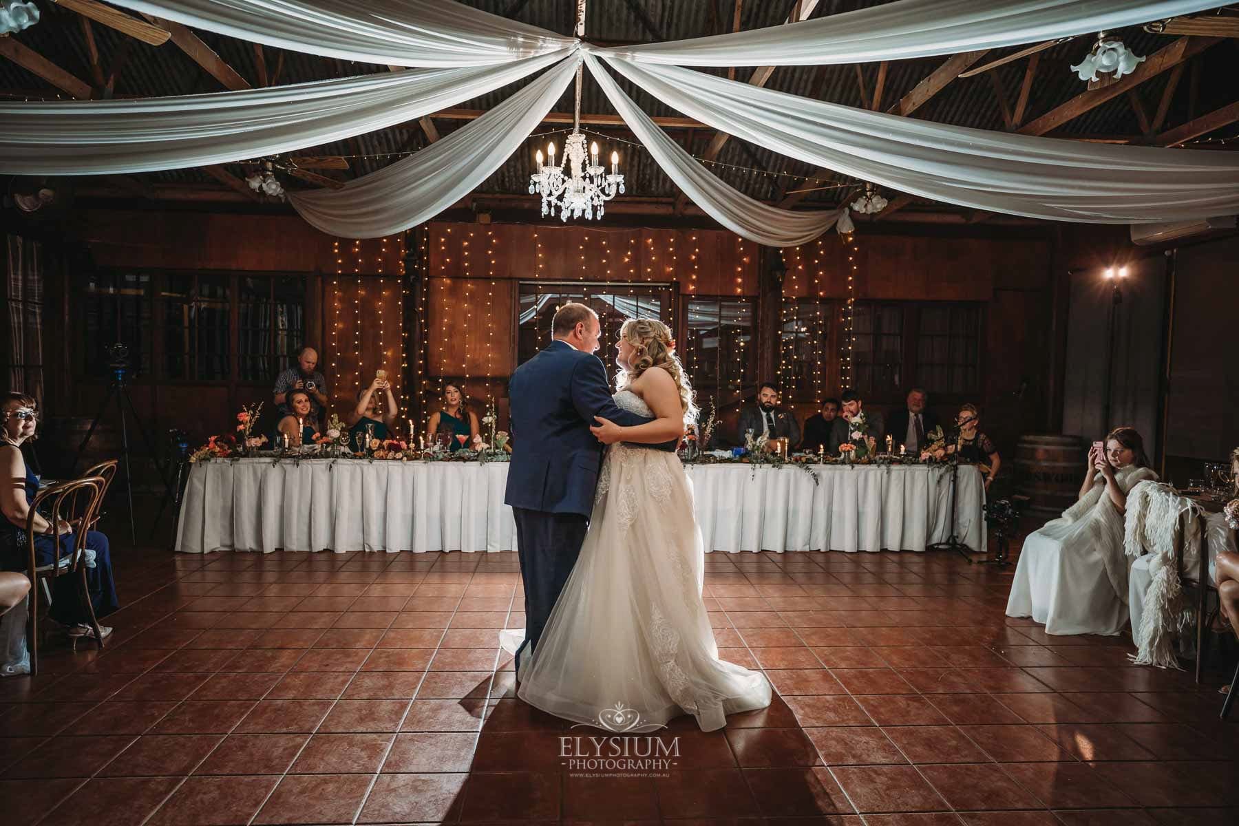 Gledswood Wedding Photo - the bride dances with her father during the reception