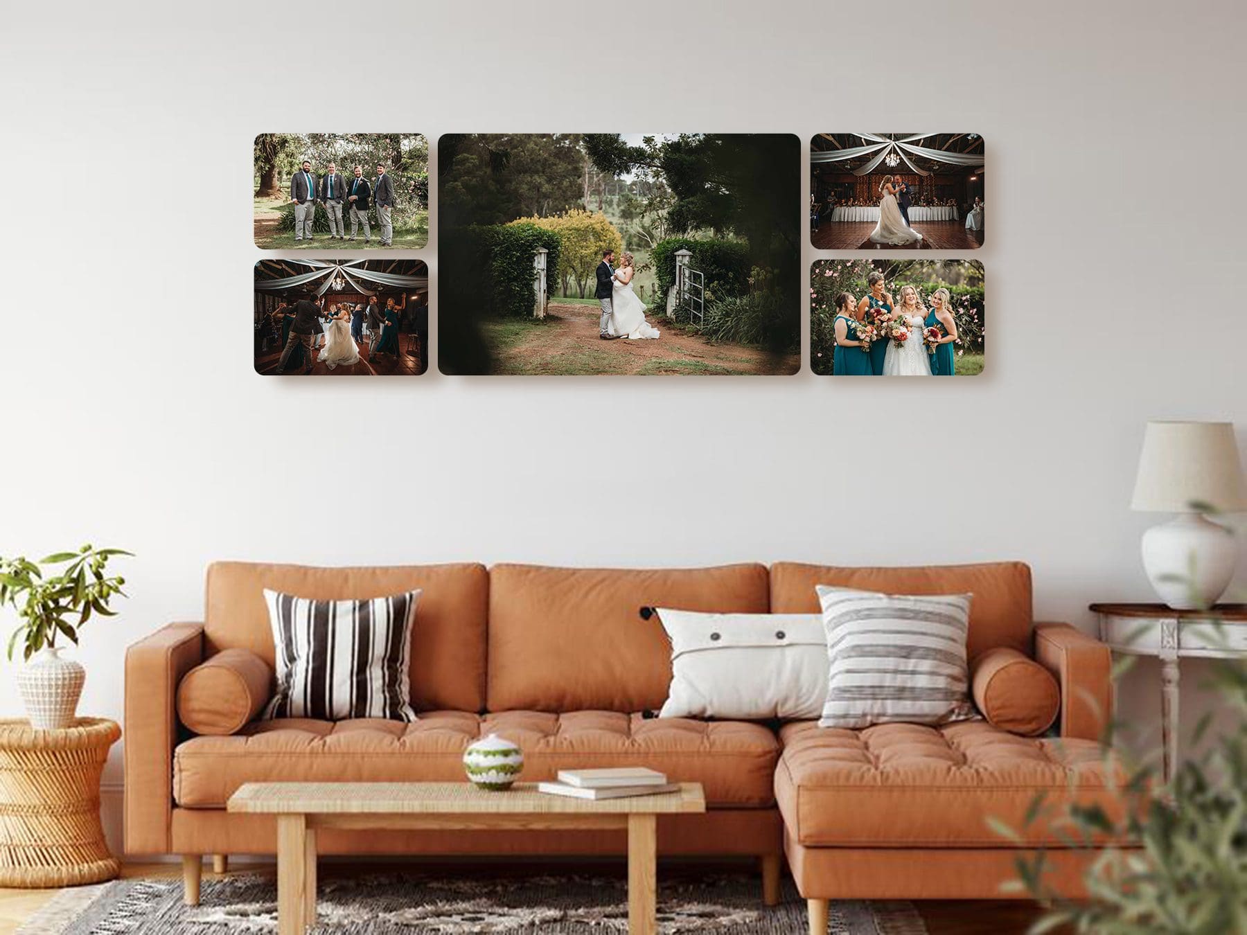 Elysium-Photography-boho-interior-wallart-5 Wall art display of a Gledswood Estate wedding
