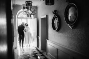 Sydney Wedding Photographer - bride kisses her fathers cheek as they walk to the ceremony