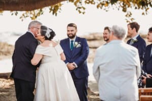 Sydney Wedding Photographer - bride farewells her dad at the ceremony
