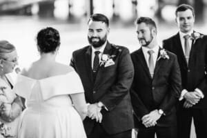 Sydney Wedding Photographer - groomsmen at the front of the ceremony