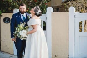 Sydney Wedding Photographer - bride and groom laugh during their portraits