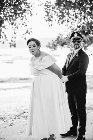 Sydney Wedding Photographer - bride gets arrested by groomsman dresses up as a policeman