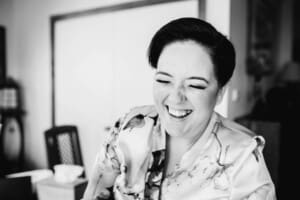 Sydney Wedding Photographer - bride laughing before the ceremony