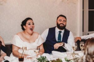 Sydney Wedding Photographer - bride and groom laugh during the speeches