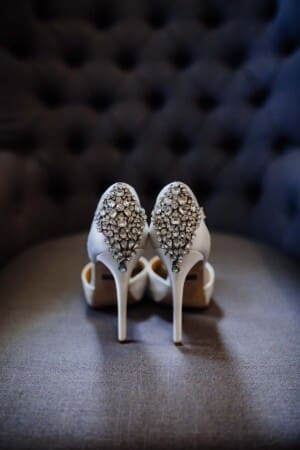 Gledswood Wedding photographer - bridal shoe details