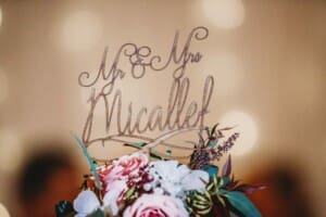 Gledswood Wedding - wedding cake topper details