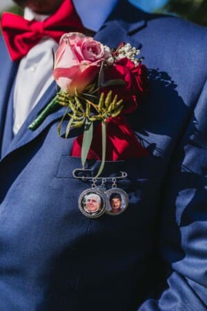 Gledswood Wedding - grooms suit jacket details
