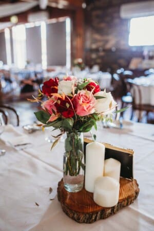 Gledswood Wedding - bridal table details at the reception