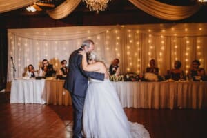 Gledswood Wedding - bride and her dad share a dance