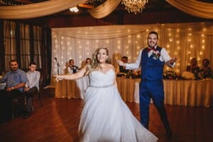 Gledswood Wedding - bride and groom dance at the reception