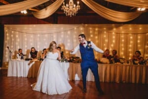 Gledswood Wedding - bride and groom share their first dance