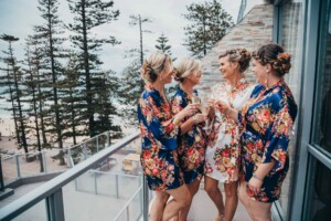 Sydney Wedding - Bridesmaids in matching robes before getting ready