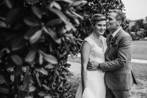 Sydney wedding photographer - A groom kisses his beautiful bride