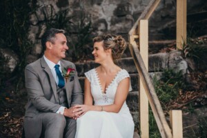 Sydney wedding photographer - A bride and groom share a quiet moment