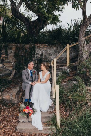 Sydney wedding photographer - A bride and groom share a quiet moment before they wed