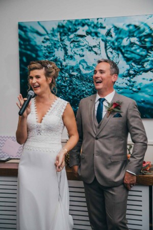 Sydney Wedding Photographer - Bride giving a speech to her groom at the reception