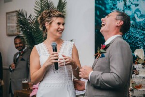 Sydney Wedding Photographer - bride and groom speech at the reception in Manly