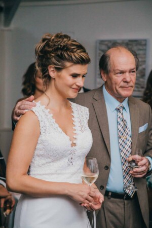 Sydney Wedding Photographer - Bride and her dad during the speeches
