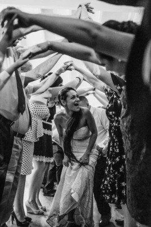 Bride & groom exit through the farewell arch