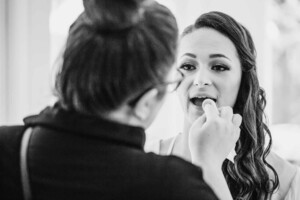 Chapel Hill Wedding - bride having her make-up applied