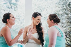 Chapel Hill Wedding - A bride with her sisters before the ceremony