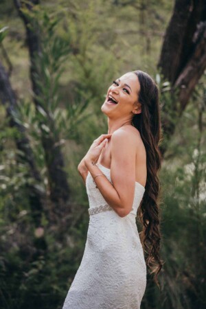 The bride on her wedding day at Chapel Hill