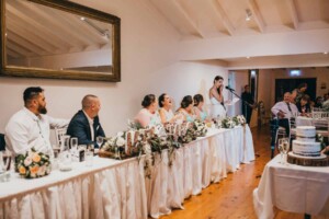 The bridal presents her wedding speeches