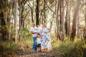 A family session set amongst the Sydney gum trees