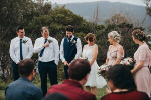 Bridal party at their Sandon Point wedding