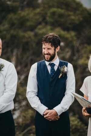 A groom waiting to see his bride