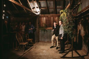 Gledswood Wedding - A groom eagerly awaits his brides arrival at the Gledswood wedding ceremony