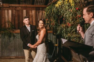 Gledswood Wedding - A bride and groom filled with delight as they are announced to their guests as married