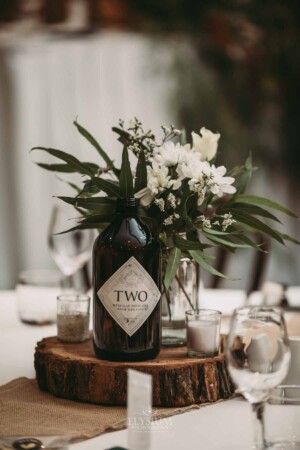 Gledswood Wedding - Table floral details at a Gledswood Estate wedding reception
