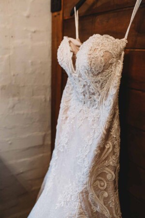 Gledswood Wedding - lace and beading details in a brides dress