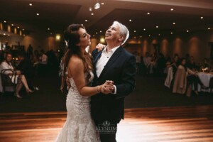 Gledswood Wedding - A bride dances with her father during the wedding reception