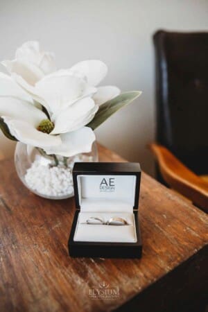Gledswood Wedding - groom details showing the rings