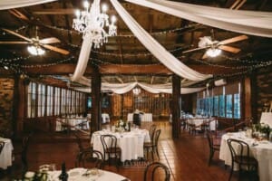 Gledswood wedding - reception details of the venue room set-up