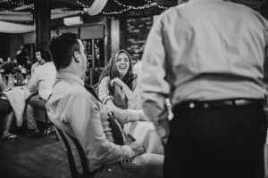 Gledswood wedding - guests chat at their tables during the reception