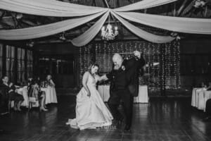 Gledswood wedding - the bride dances with her father at the reception