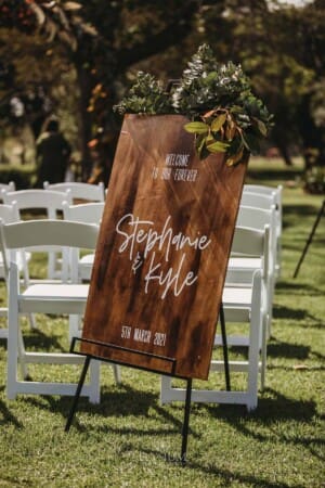 Gledswood Wedding Photo - wedding ceremony signage