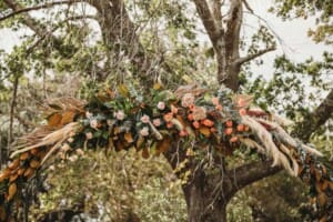 Gledswood Wedding Photo - floral details on the ceremony arch