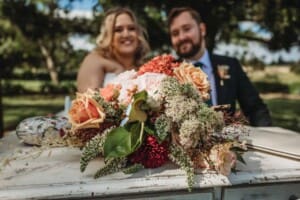 Gledswood Wedding Photo - bridal bouquet floral details