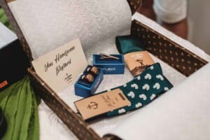 Gledswood Wedding Photo - Grooms details for the suit