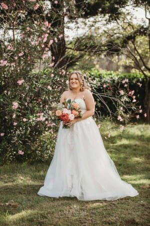 Gledswood Wedding Photo - the bride holding her wedding bouquet