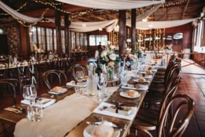 Gledswood Wedding Photo - Reception table details in the Country Room