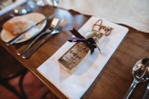 Gledswood Wedding Photo - Reception place setting details in the Country Room