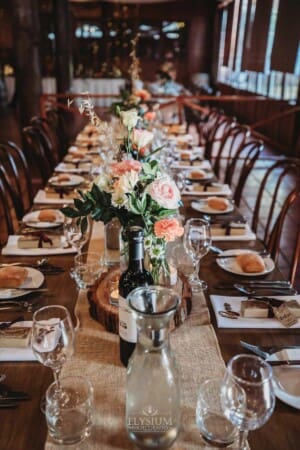 Gledswood Wedding Photo - Reception table details in the Country Room