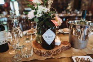 Gledswood Wedding Photo - Reception centrepiece details in the Country Room