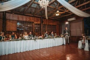 Gledswood Wedding Photo - groomsman makes his speech during the reception